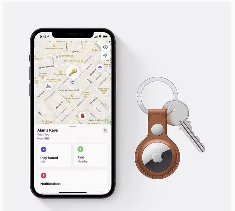 Apple Airtag อุปกรณ์ติดตามของหาย รู้พิกัดทุกที่ว่าของอยู่ที่ไหน มี3ชิ้น ขายแยก รูปที่ 3