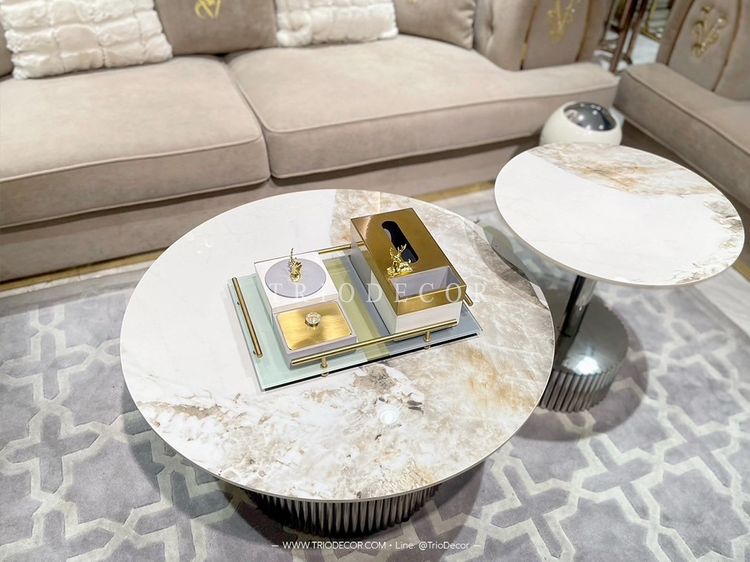 𝚁𝙾𝙼𝙰𝙽𝙾 𝚂𝙴𝚃 𝚕𝚞𝚡𝚞𝚛𝚒𝚘𝚞𝚜 𝙸𝚝𝚊𝚕𝚒𝚊𝚗 𝚜𝚘𝚏𝚊 โซฟาลัคชัวรี่ เซ็ต𝟹-𝟸-𝟷ที่นั่ง รุ่น โรมาโน พร้อมโต๊ะกลาง รูปที่ 3