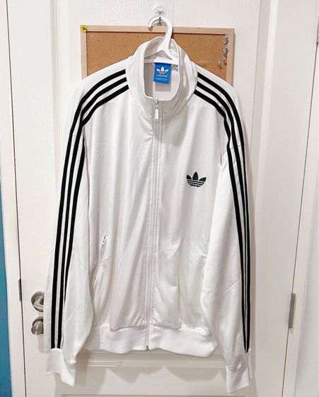 XL แขนยาว เสื้อแจ็คเก็ต | เสื้อคลุม อื่นๆ เสื้อวอร์มสีขาวแถบ แบรนด์ addidas firebird 