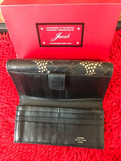 กระเป๋าถือ ใส่เงิน 🌺 JACOB หนังแท้ ฉลุลาย รูปที่ 4