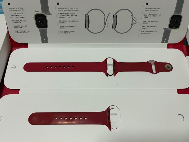 Apple Watch Series 7 41 mm Red Aluminum Case Red Sport Band GPS รูปที่ 4