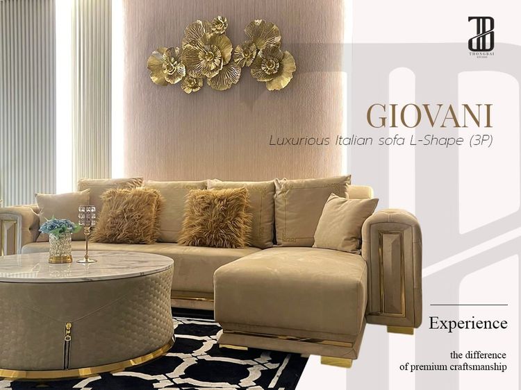 𝙶𝙸𝙾𝚅𝙰𝙽𝙸 𝙻-𝚂𝚑𝚊𝚙𝚎 𝟹𝙿 𝚕𝚞𝚡𝚞𝚛𝚒𝚘𝚞𝚜 𝙸𝚝𝚊𝚕𝚒𝚊𝚗 𝚜𝚘𝚏𝚊  โซฟาลัคชัวรี่ ทรงแอล 𝟹ที่นั่ง รุ่น จีโอวานี่ รูปที่ 2