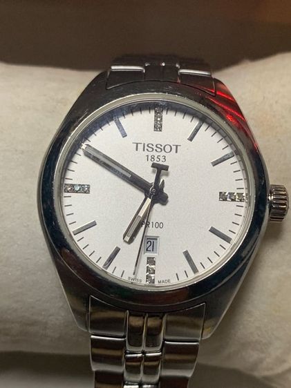 นาฬิกาหญิง TISSOT 1853 หน้าเพชรสภาพสวยพร้อมกล่องคู่มือสายต่อ