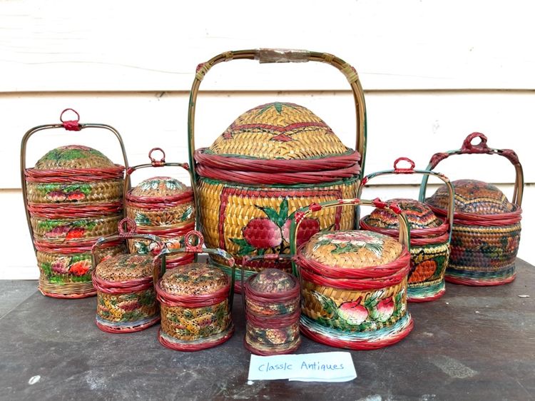 ตะกร้าจีน โบราณเก่าสะสมA9 รูปที่ 15