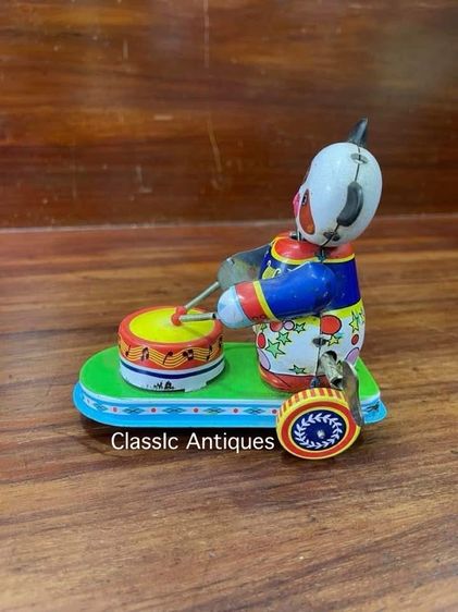 หมีตีกลอง ของเล่นสังกะสี สะสมA10 รูปที่ 2