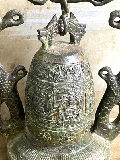 ระฆัง มังกรคู่ สัมฤทธิ์ สะสมA8 รูปที่ 2