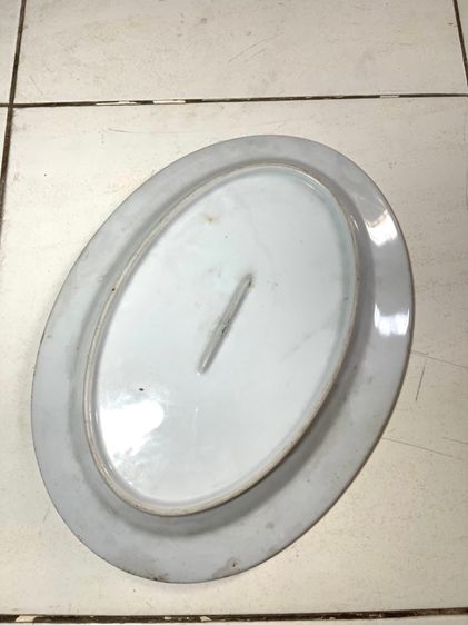 จาน เปลลายดอกแดง ใบใหญ่ เก่าโบราณสะสมA1 รูปที่ 8