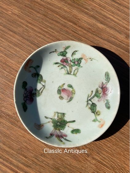 จานกังไส ลายดอกไม้สี่ฤดู โบราณ ใบใหญ่ เก่าสะสม รูปที่ 3