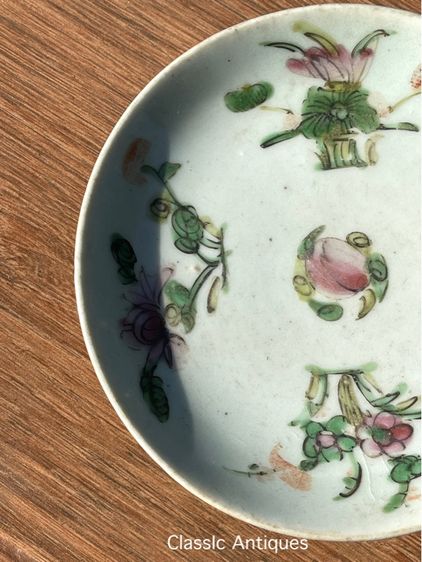 จานกังไส ลายดอกไม้สี่ฤดู โบราณ ใบใหญ่ เก่าสะสม รูปที่ 5