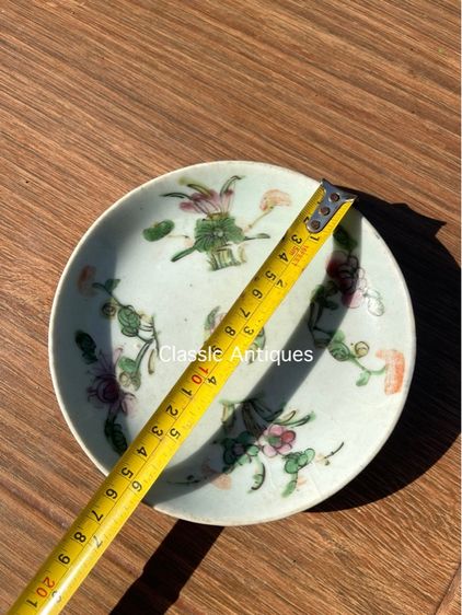 จานกังไส ลายดอกไม้สี่ฤดู โบราณ ใบใหญ่ เก่าสะสม รูปที่ 6