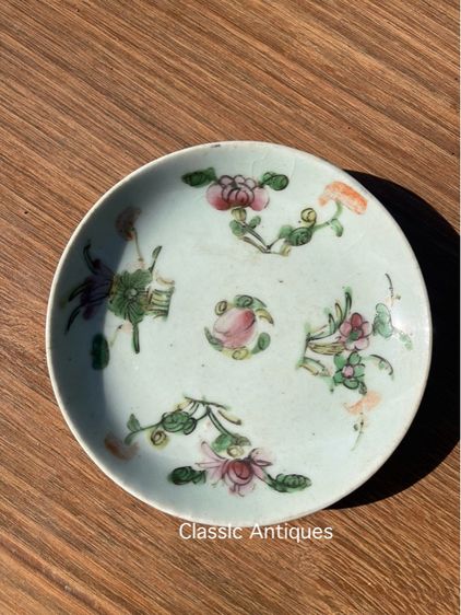 จานกังไส ลายดอกไม้สี่ฤดู โบราณ ใบใหญ่ เก่าสะสม รูปที่ 2