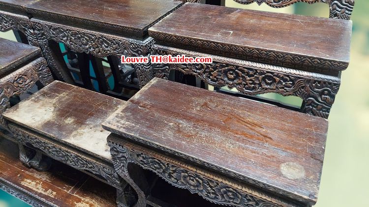 โต๊ะหมู่บูชา หมู่ 9 ไม้สัก ขาสิงห์ มือสอง รูปที่ 3