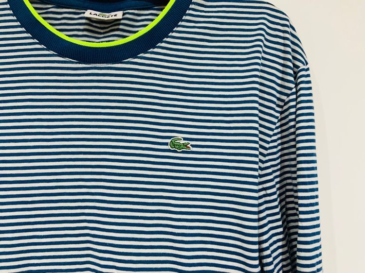 เสื้อแขนยาว LACOSTE แท้ 💯 size 7 ขนาด อก 22 ยาว 28 นิ้ว สภาพใหม่มาก ดีเทลสวย เนื้อผ้าดีมากนิ่มใส่สบาย หายากน่าสะสมครับ รูปที่ 2