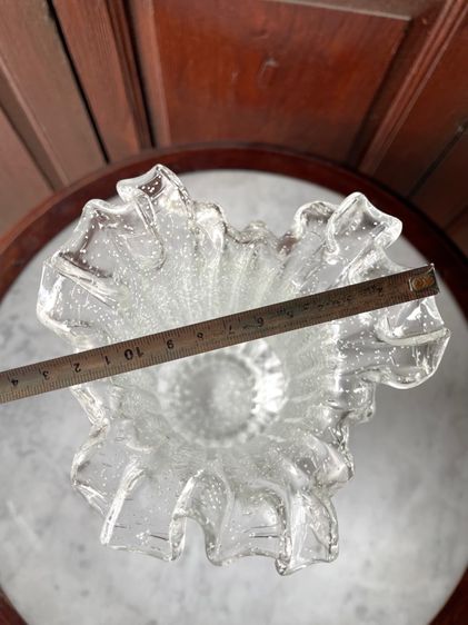 แจกันแก้ว ปากจีบสะบัดสะสมB1 รูปที่ 11