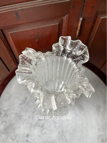 แจกันแก้ว ปากจีบสะบัดสะสมB1 รูปที่ 5