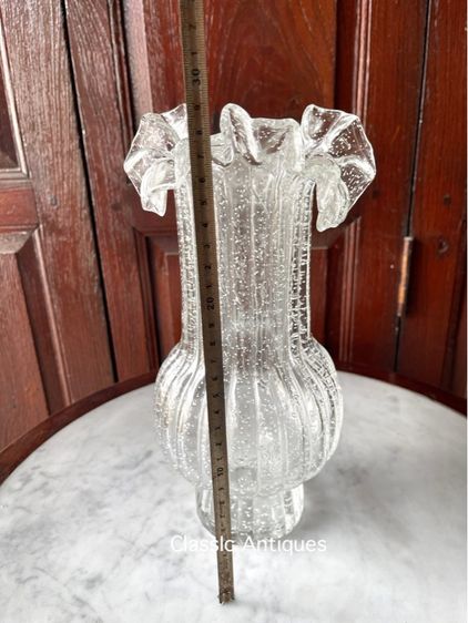 แจกันแก้ว ปากจีบสะบัดสะสมB1 รูปที่ 10