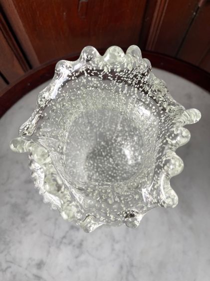 แจกันแก้ว ปากจีบสะบัดสะสมB2 รูปที่ 7