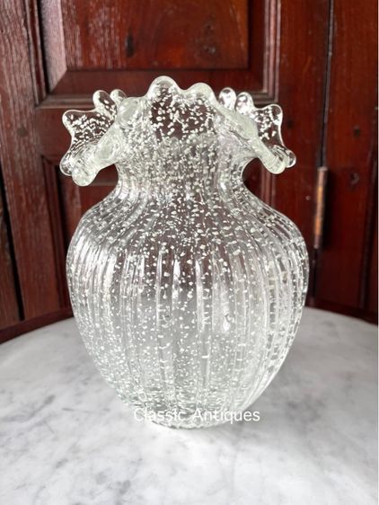 แจกันแก้ว ปากจีบสะบัดสะสมB2 รูปที่ 2