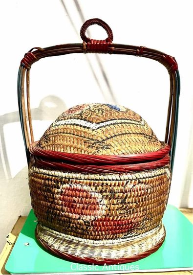 ตะกร้าจีน ฮวยน้า โบราณเก่าสะสมA11