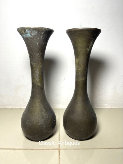 แจกัน ทองเหลือง โบราณ สะสม