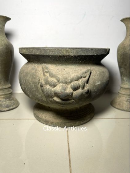 กระถาง ธูป แจกัน เชิงเทียน ทองเหลือง เก่าโบราณสะสมA1 รูปที่ 3