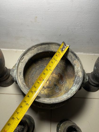 กระถาง ธูป แจกัน เชิงเทียน ทองเหลือง เก่าโบราณสะสมA2 รูปที่ 5