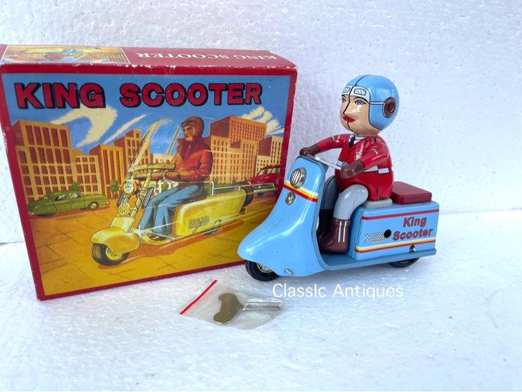 รถเวสป้า ของเล่นสังกะสี ไขลานสะสมA3 รูปที่ 2