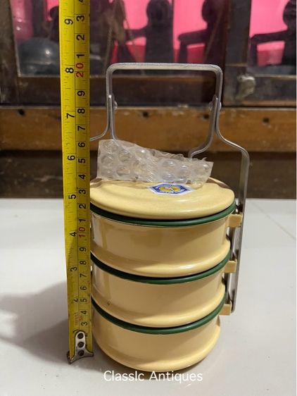 ปิ่นโต สังกะสีอีนาเมล ตรากระต่ายสะสม รูปที่ 6