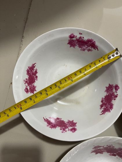 ชาม ลายดอกแดง โบราณเก่าสะสมA2 รูปที่ 5