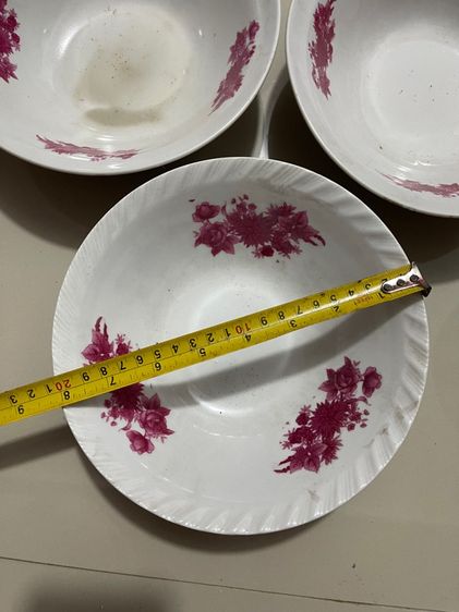 ชาม ลายดอกแดง โบราณเก่าสะสมA2 รูปที่ 4