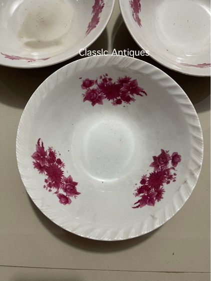 ชาม ลายดอกแดง โบราณเก่าสะสมA2 รูปที่ 2