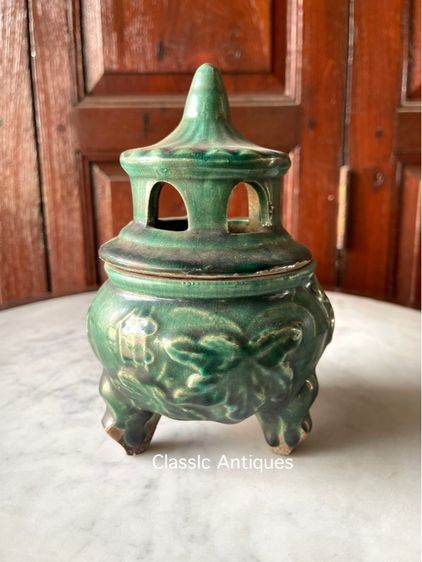 กระถาง กำยาน เคลือบเขียวสะสมA1 รูปที่ 3