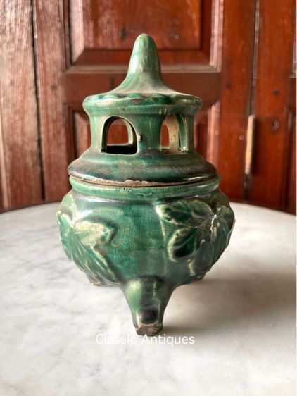 กระถาง กำยาน เคลือบเขียวสะสมA1 รูปที่ 2