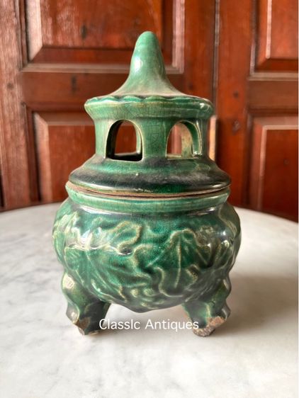 กระถาง กำยาน เคลือบเขียวสะสมA1 รูปที่ 4