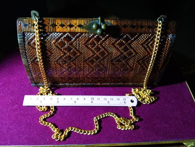 กระเป๋าหญ้าลิเภาแท้จากศูนย์ศิลปาชีพบางไทรสภาพเยี่ยม รูปที่ 14