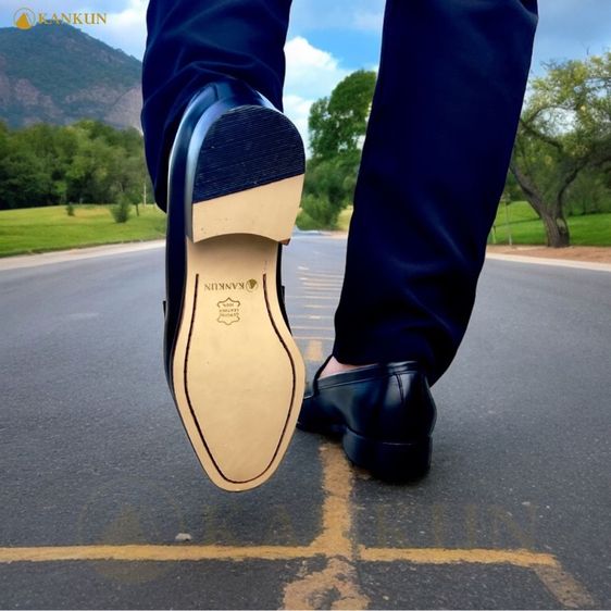 KANKUN Penny Loafer รองเท้าคัทชู ผู้ชาย หนังแท้ เกรดพรีเมี่ยม หนังนำเข้า คุณภาพดีงานโดยช่างฝีมือระดับมืออาชีพ งานสวยหรูหรา รูปที่ 7