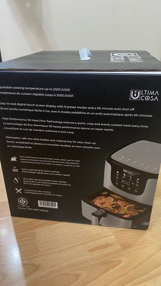 หม้อทอดไร้น้ำมัน Ultima Cosa 5 ลิตร สีขาว รูปที่ 2