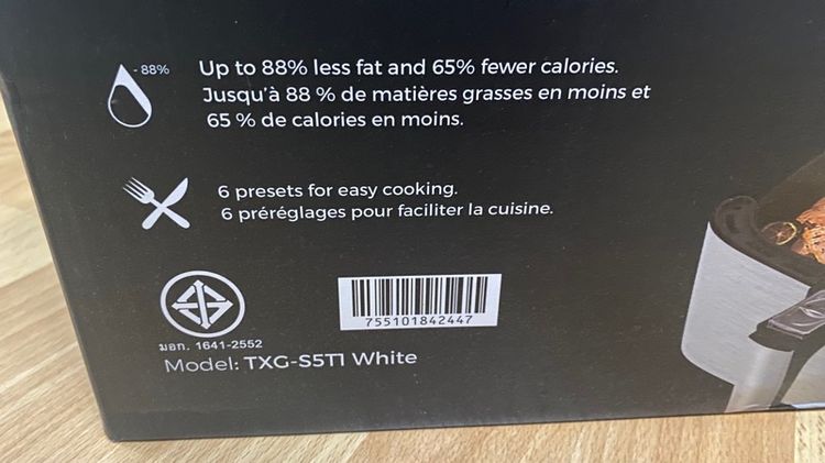 หม้อทอดไร้น้ำมัน Ultima Cosa 5 ลิตร สีขาว รูปที่ 4