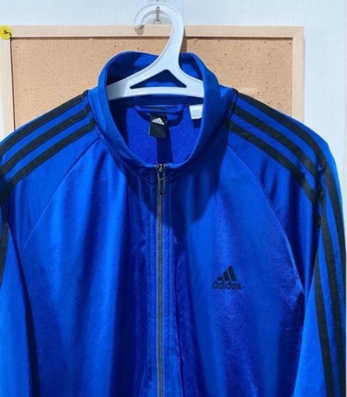 เสื้อวอร์มสีน้ำเงินแถบดำ แบรนด์ addidas รูปที่ 5