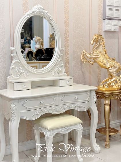 MAFALDA-I DRESSING TABLE โต๊ะเครื่องแป้งสไตล์วินเทจ รุ่น มาเฟลดา 1 รูปที่ 8