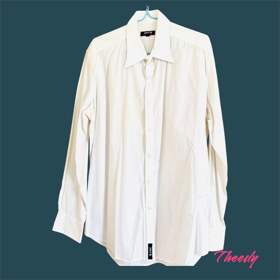 เสื้อเชิ้ตแขนยาว ยี่ห้อ  Half (people market London) สีขาว มือสอง รูปที่ 2