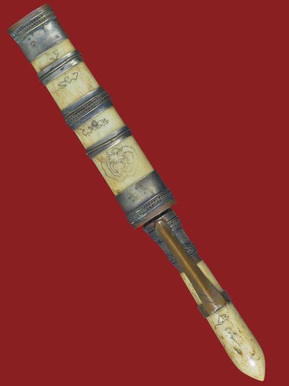 มีดปากกาหลวงพ่อเดิม วัดหนองโพธิ์ ด้ามฝักจารมือ ครบสูตร ขนาดความยาว 5 นิ้ว รูปที่ 2