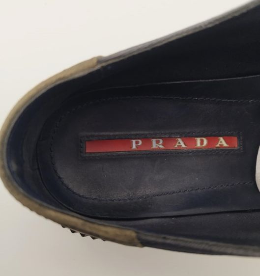 รองเท้าผ้าใบ Prada Sport สีน้ำเงินกรมท่า-เทาหนังกลับ หุ้มข้อต่ำ เบอร์ 6 uk ประมาณ 39.5-40 มือสอง ของเเท้💯 รูปที่ 9
