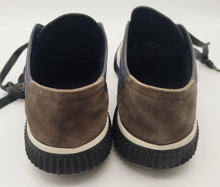 รองเท้าผ้าใบ Prada Sport สีน้ำเงินกรมท่า-เทาหนังกลับ หุ้มข้อต่ำ เบอร์ 6 uk ประมาณ 39.5-40 มือสอง ของเเท้💯 รูปที่ 7