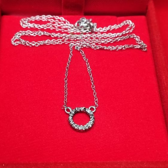 สร้อยคอและจี้ 🔖สร้อยเงินแท้ จี้เพชรเหลี่ยมสวยวิ้ง ตอกโค๊ต 925 งานจากต่างประเทศ