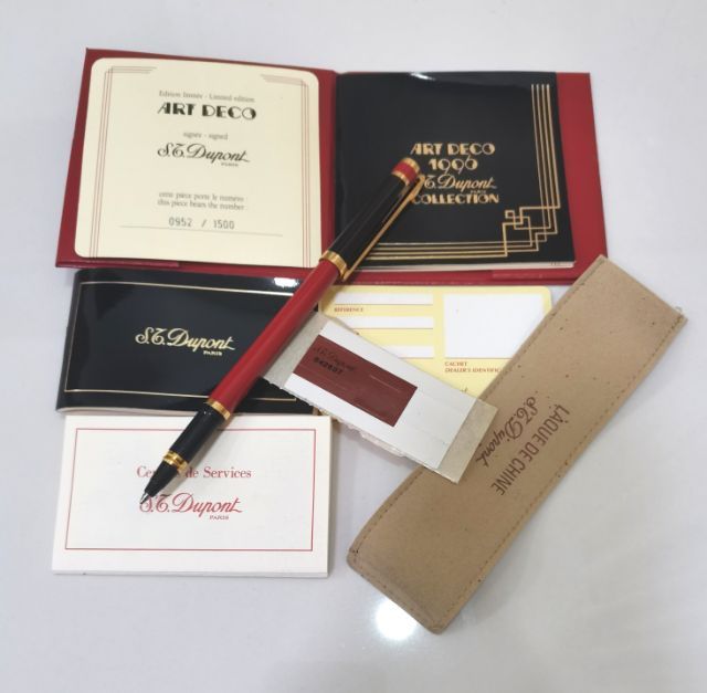 ชุดไฟแช็คและปากกา S.T.Dupont Art Deco 1996 Collection Limited Edition Lighter Pen​ And​ Fountain Pen กล่องใบครบ รูปที่ 5