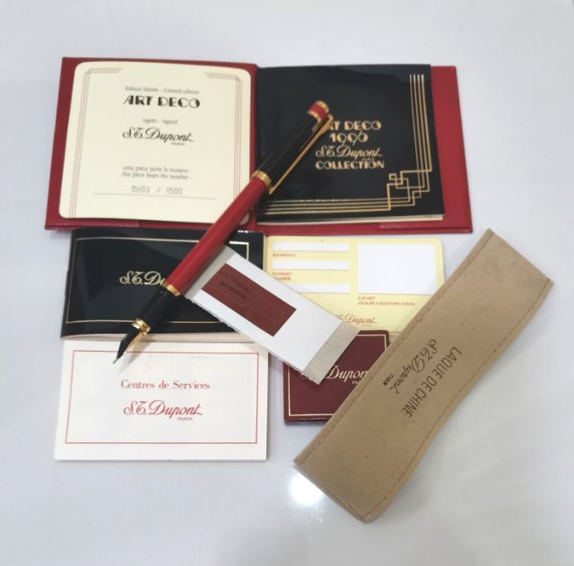 ชุดไฟแช็คและปากกา S.T.Dupont Art Deco 1996 Collection Limited Edition Lighter Pen​ And​ Fountain Pen กล่องใบครบ รูปที่ 4