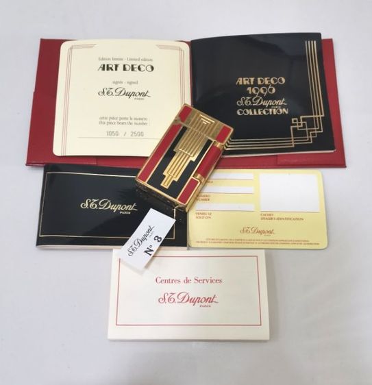 ชุดไฟแช็คและปากกา S.T.Dupont Art Deco 1996 Collection Limited Edition Lighter Pen​ And​ Fountain Pen กล่องใบครบ รูปที่ 3