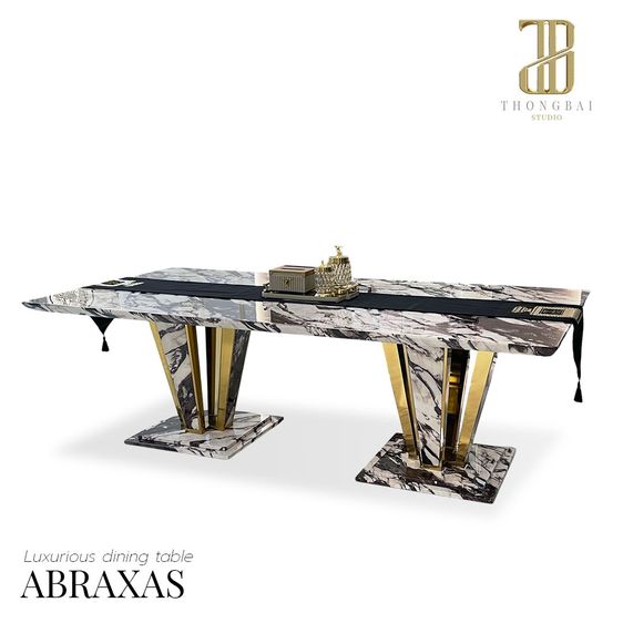 อื่นๆ อื่นๆ อื่นๆ ABRAXAS luxurious Italian dining table โต๊ะอาหารท็อปหิน 240cm รุ่น อะบราซัส
