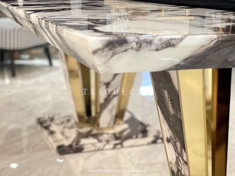 ABRAXAS luxurious Italian dining table โต๊ะอาหารท็อปหิน 240cm รุ่น อะบราซัส รูปที่ 4